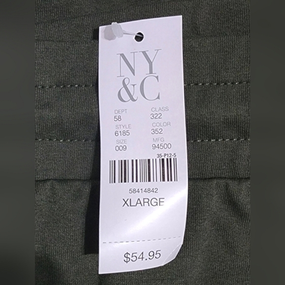 NY&C Faux-Leather Inset French Terry Green Pencil Skirt XL - New With Tags - Picture 4 of 4